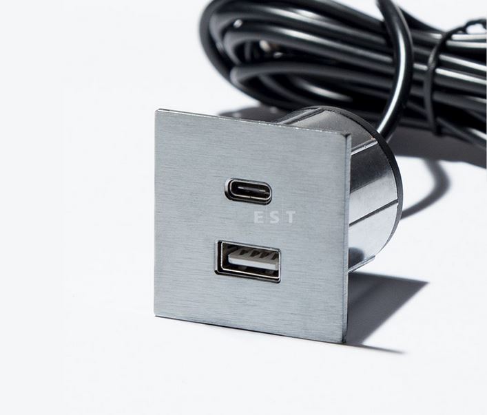 ASA 06029Z00041 Nabíjecí HUB vestavný VERSAPICK, 1xUSB 5V (typ A+C), 42x42mm, čtvercový, kov, nerez ASA 06029Z00041 Nabíjecí HUB vestavný VERSAPICK, 1xUSB 5V (typ A+C), 42x42mm, čtvercový, kov, nerez